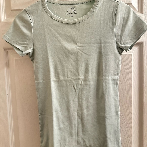 J. Crew Women Green Fitted Short Sleeve Tee - Picture 1 of 7